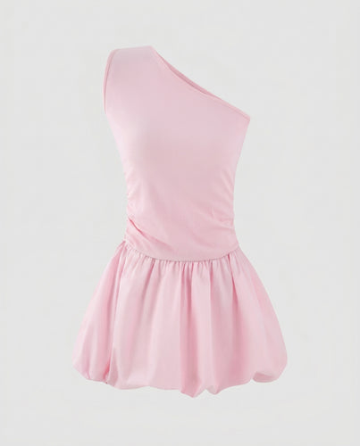 Damen Einseitiges Kleid mit voluminösem Rock R&B
