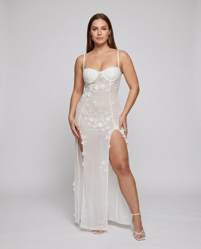 Damen Elegantes Kleid mit floralem Spitzenmuster und eleganter Silhouette R&B