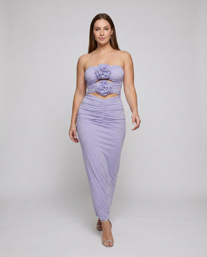 Damen Glamouröses Abendkleid mit floralen Einsätzen und figurbetonendem Schnitt R&B