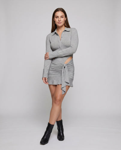 Damen Hemdblusenkleid mit Raffungen R&B