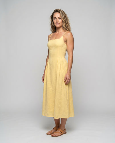 Damen Midikleid mit feinen Trägern und eleganter A-Linie R&B