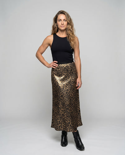 Damen Minirock mit elegantem Leopardenmuster und elastischem Bund R&B