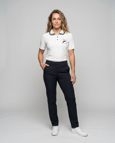 Damen Poloshirt mit stilvollem Kragen und farblich abgesetzten Details R&B