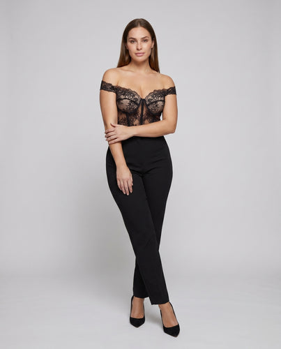 Damen Spitzenoberteil mit romantischen Details R&B