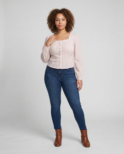 Damen Bluse mit Spitzenakzenten und strukturiertem Gewebe R&B