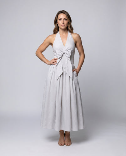 Damen Elegantes und luftiges Sommerkleid mit Schleifendetail R&B