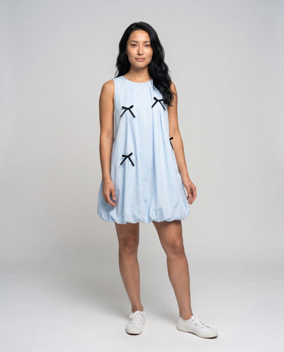 Damen lässiges Babydoll-Kleid mit dekorativen Schleifen R&B