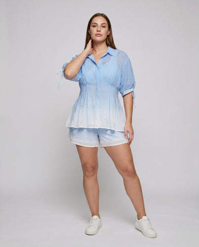 Damen Elegant geschnittenes Blusenset mit leuchtendem Sternenmuster R&B