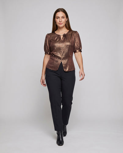 Damen Elegante Bluse mit edlen Akzenten und strukturierter Oberfläche R&B