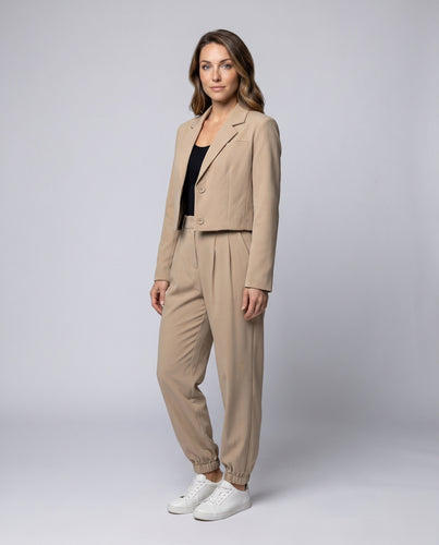 Damen Elegante Kombination aus Blazer und Hochwasserhose R&B