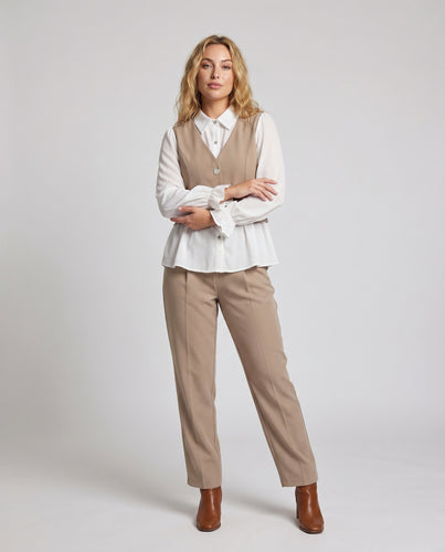 Damen Elegantes Blazerkleid mit überlappendem Oberteil und modischen Knopfdetails R&B