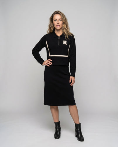 Damen Sportliches Jumpsuit mit Stehkragen und Reißverschluss R&B