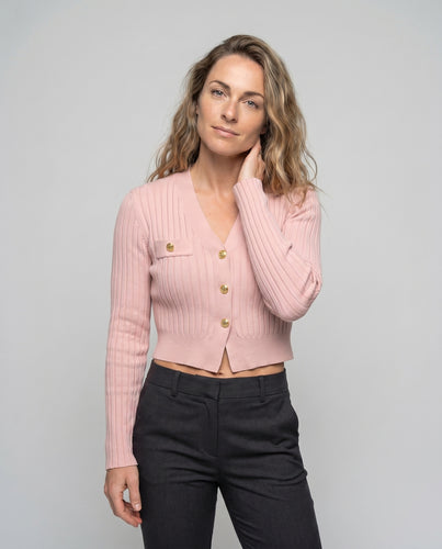 Damen Strickjacke mit Knopfdetails und strukturiertem Design R&B