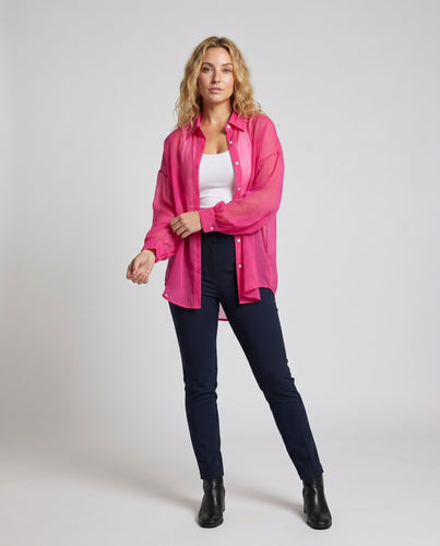 Damen Transparente Bluse mit lässigem Schnitt und eleganten Details R&B