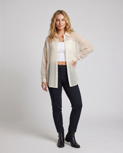 Damen Verspielte Chiffonbluse mit lockeren Ärmeln R&B