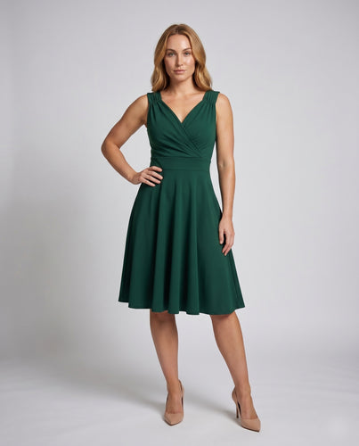 Damen A-Linien Kleid mit Wickeldetail und eleganter Taillierung R&B