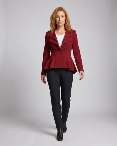 Damen Eleganter taillierter Blazer mit asymmetrischem Schnitt R&B