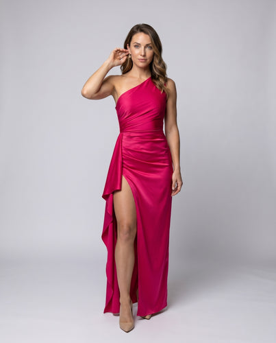 Damen Elegantes und figurbetontes Abendkleid mit asymmetrischem Schnitt R&B