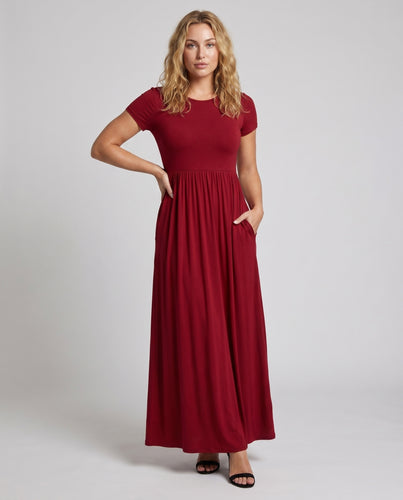 Damen Maxikleid mit elegantem Schnitt und praktischen Taschen R&B