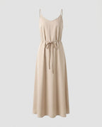 Damen Abendkleid mit elegantem V-Ausschnitt und fließendem Schnitt
