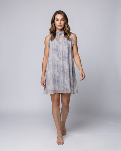 Damen Asymmetrisches Sommerkleid mit eleganter Rüschendetail und schickem Halterkragen
