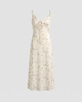 Damen Blumenmuster langes Kleid