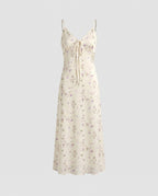 Damen Blumenmuster langes Kleid