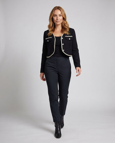 Damen Elegante Jacke mit Vintage-Details und fließendem Maxikleid
