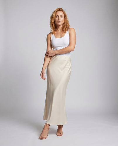 Damen Eleganter Maxirock mit fließendem Schnitt und hohem Bund