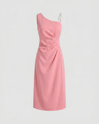 Damen elegantes Etuikleid mit Trägerdetails
