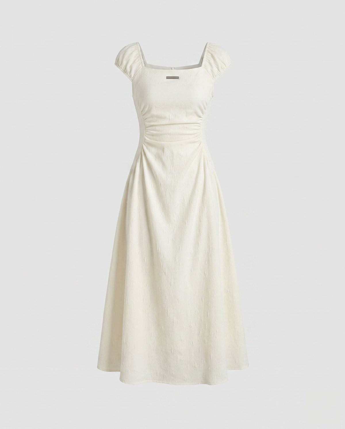 Damen Elegantes Kleid mit gerafften Puffärmeln und tailliertem Schnitt