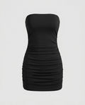Damen Elegantes Rüschensommerkleid mit schulterfreiem Design