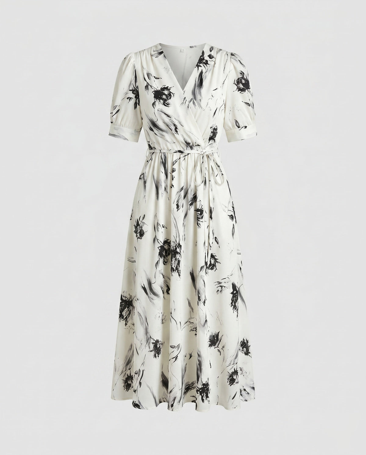 Damen Elegantes Wickelkleid mit floralem Muster und schwingendem Rock