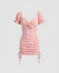 Damen Figurbetontes Minikleid mit Rüschendetails und raffiniertem Twist