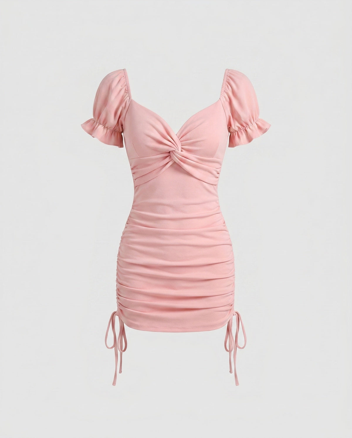 Damen Figurbetontes Minikleid mit Rüschendetails und raffiniertem Twist