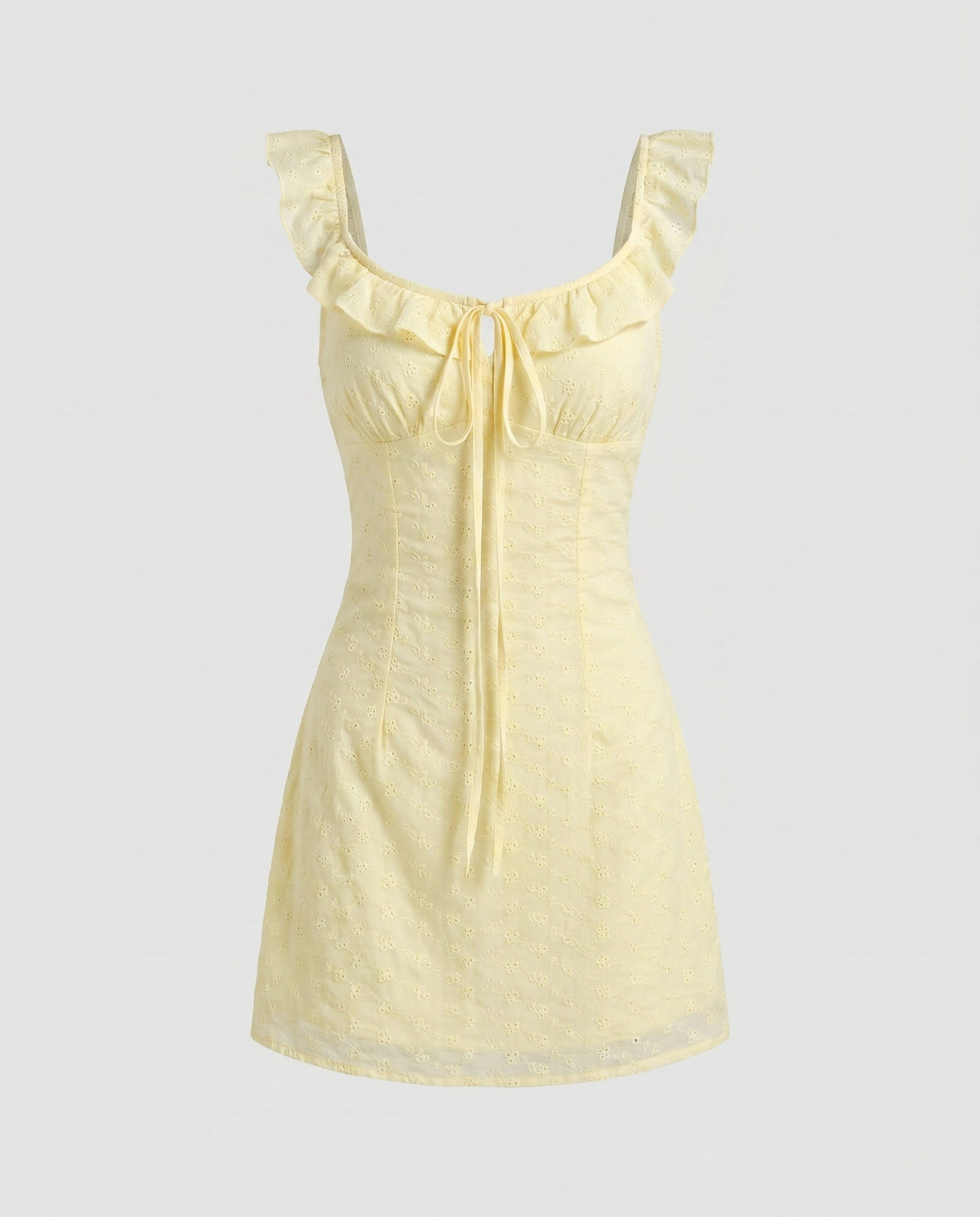 Damen Figurbetontes Minikleid mit Rüschendetails und verstellbarem Taillenband