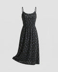 Damen Fließendes Maxikleid mit zarten Trägern und floralem Design