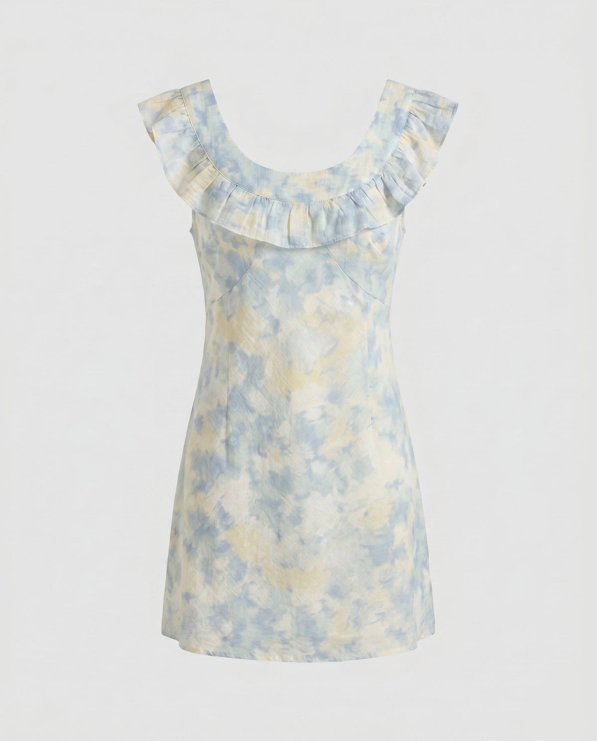 Damen Freizeitkleid mit fließendem Rüschensaum und zartem Design
