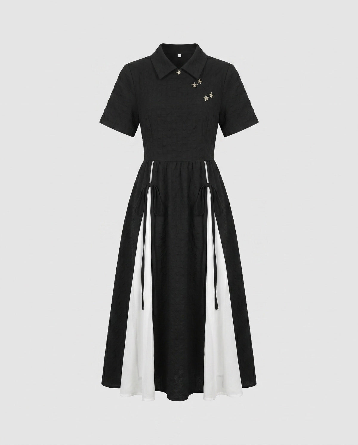 Damen Kleid mit stilvollem Hemdkragen und eleganten Kontrastdetails