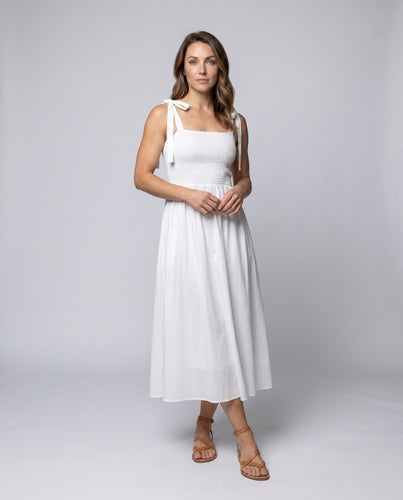 Damen Langes Sommerkleid mit verstellbaren Trägern und schwingendem Rock