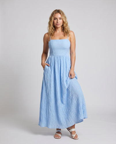 Damen Luftiges Maxikleid mit schmalem Oberteil und fließendem Rock