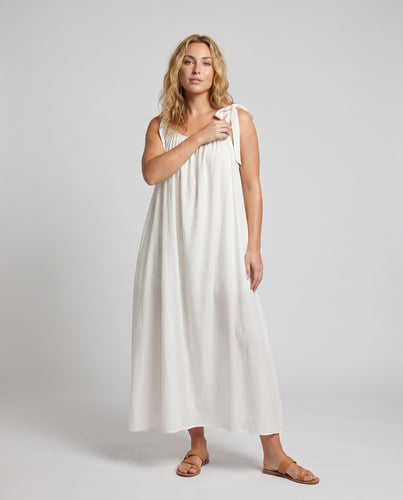 Damen luftiges Sommerkleid mit verspielten Schleifen-Ärmeln