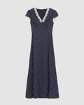 Damen Maxikleid mit charmantem A-Linien Schnitt und romantischem Spitzeneinsatz