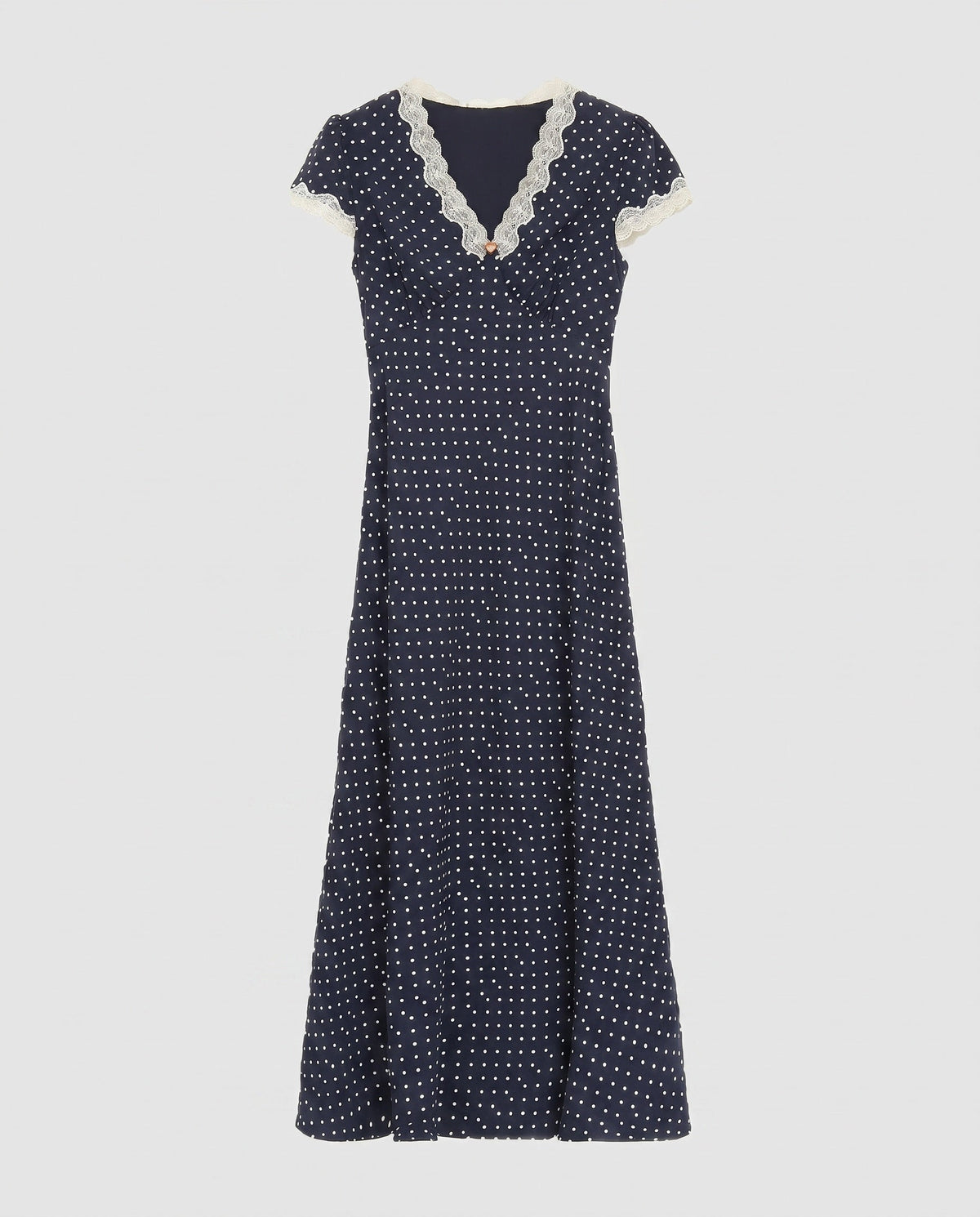 Damen Maxikleid mit charmantem A-Linien Schnitt und romantischem Spitzeneinsatz