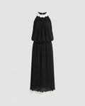 Damen Maxikleid mit elegantem Rüschensaum und charmantem Design