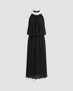 Damen Maxikleid mit elegantem Rüschensaum und charmantem Design