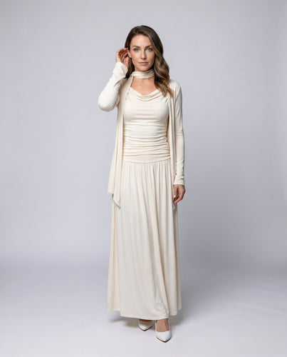 Damen Maxikleid mit lässigem, fließendem Schnitt und elegantem Wickel-Design