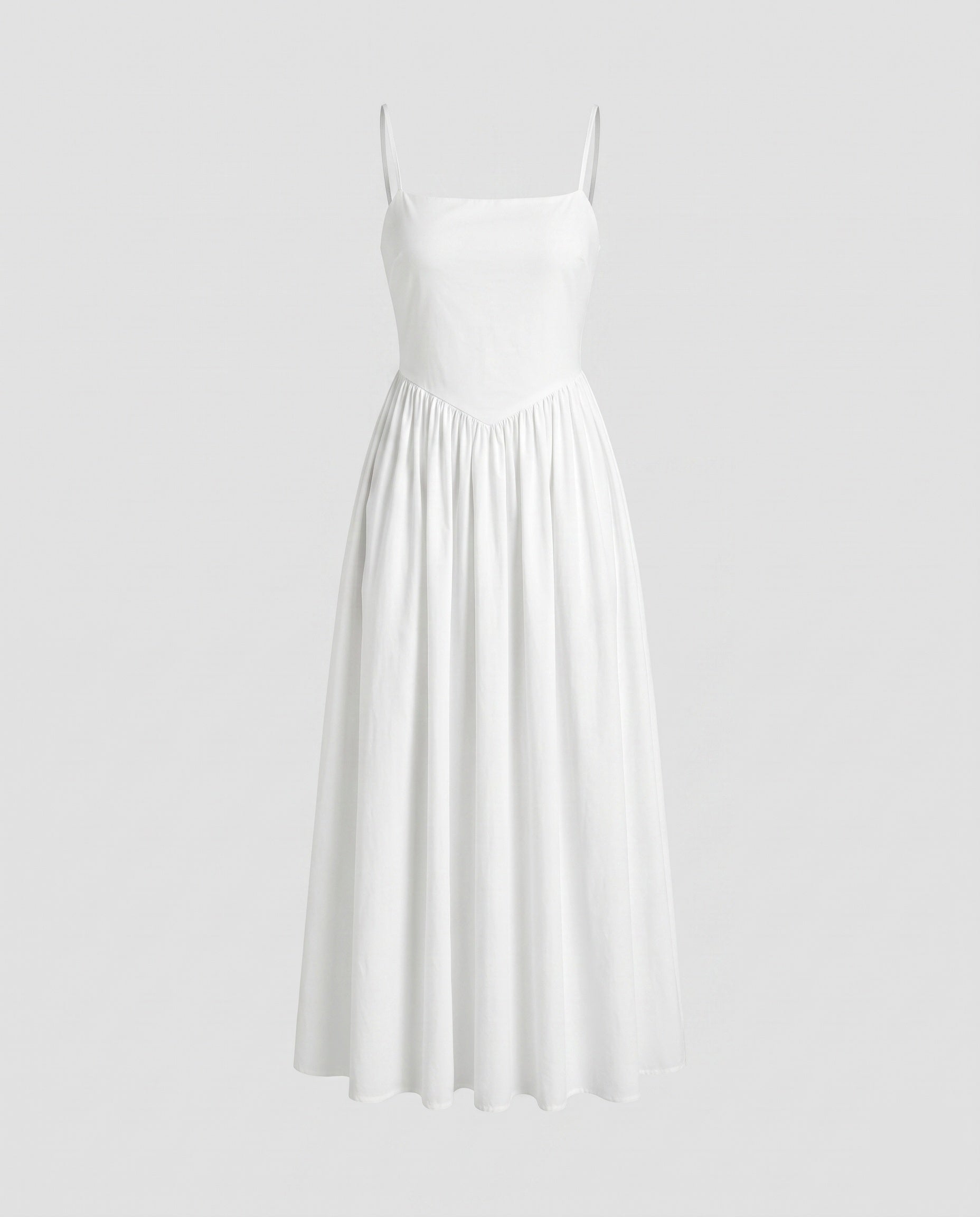 Damen Maxikleid mit zarten Trägern und elegantem Taillenzug
