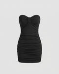 Damen Minimalkleid mit elegantem Rüschendesign und schmalem Schnitt