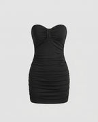 Damen Minimalkleid mit elegantem Rüschendesign und schmalem Schnitt